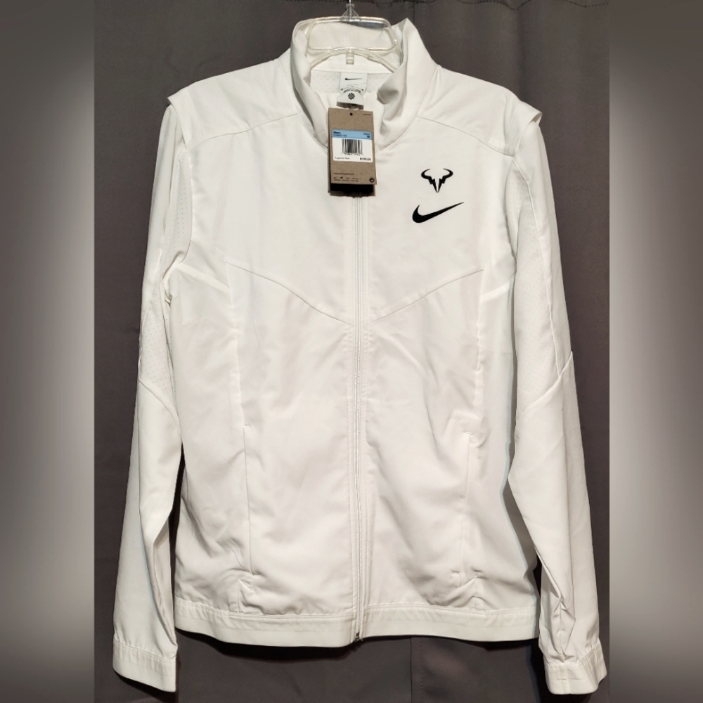 Nike Court Rafael Nadal Tennis Jacket White DD8537-100 Men Size M White